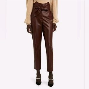 Nanushka Ethan Vegan Leather Tailored Pants Plum Chutney Sz M. Buttery Soft.